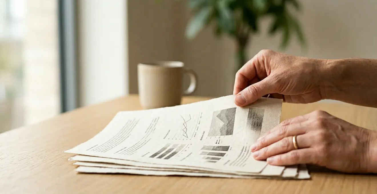 Conducteur consultant une attestation d'assurance temporaire avec documents administratifs sur un bureau épuré