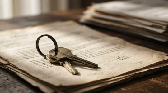 Documents juridiques et clés de voiture sur un bureau illustrant la garantie des vices cachés