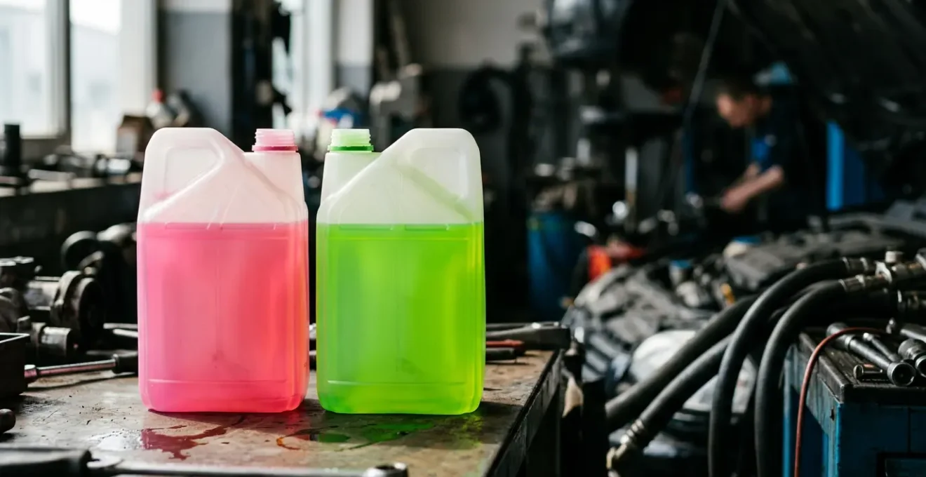 Liquides de refroidissement de différentes couleurs pour moteur automobile
